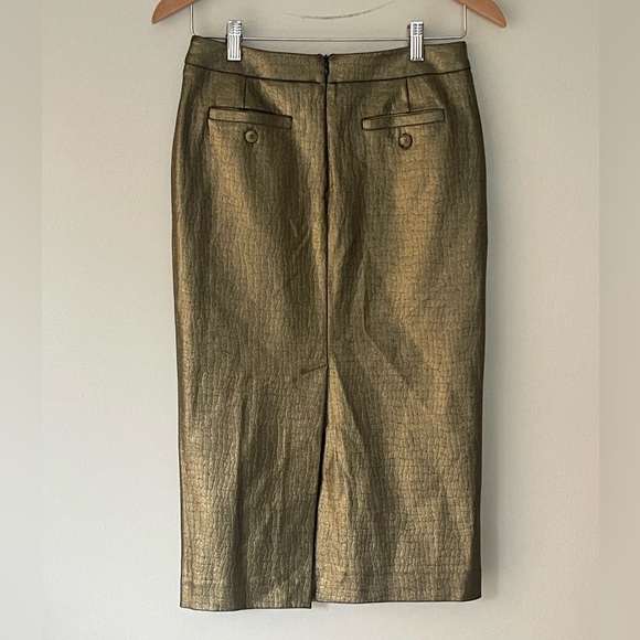 MaxMara Gold Metallic 'Erminia' Skirt - Runway - Picture 7 of 13